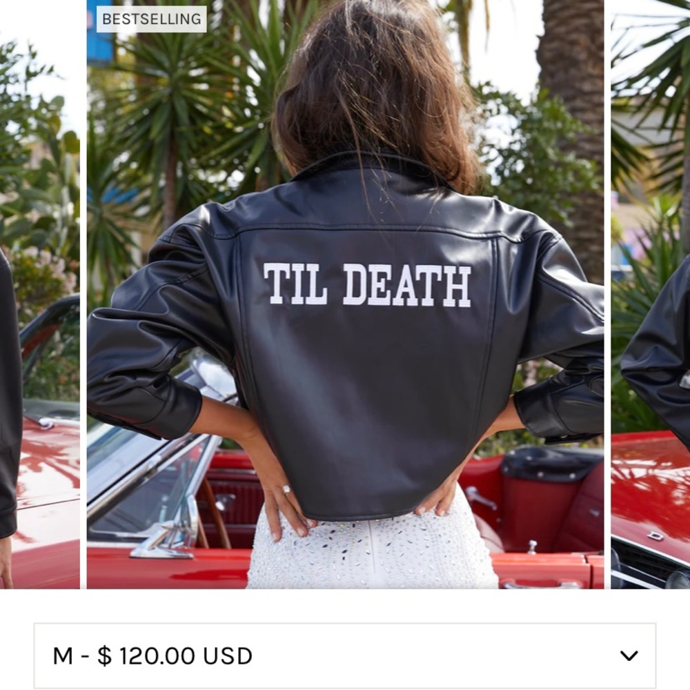 SOLD-  Vegan Leather Jacket - 12th Tribe Bridal